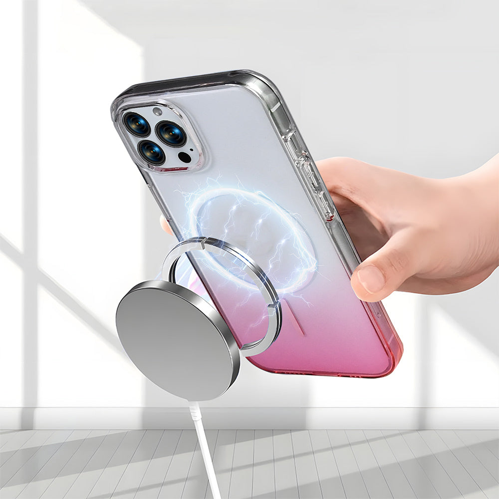 Apple iPhone 16 Pro Max Kılıf M-Safe Şarj Özellikli Zore Septik Silikon Kapak Turuncu