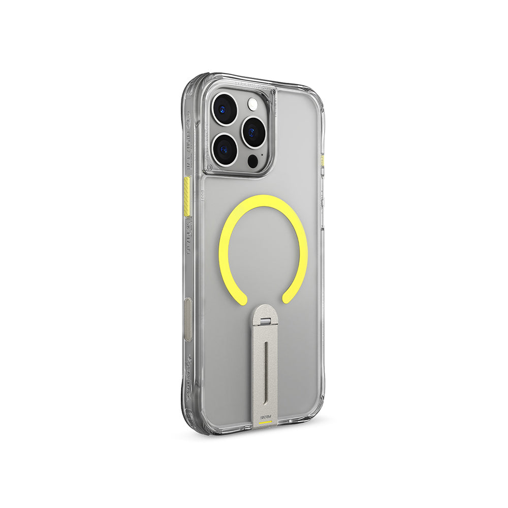 Apple iPhone 16 Pro Max Kılıf M-safe Şarj Özellikli 360 Derece Dönebilen Standlı Skinarma Helix Kapak Titanyum