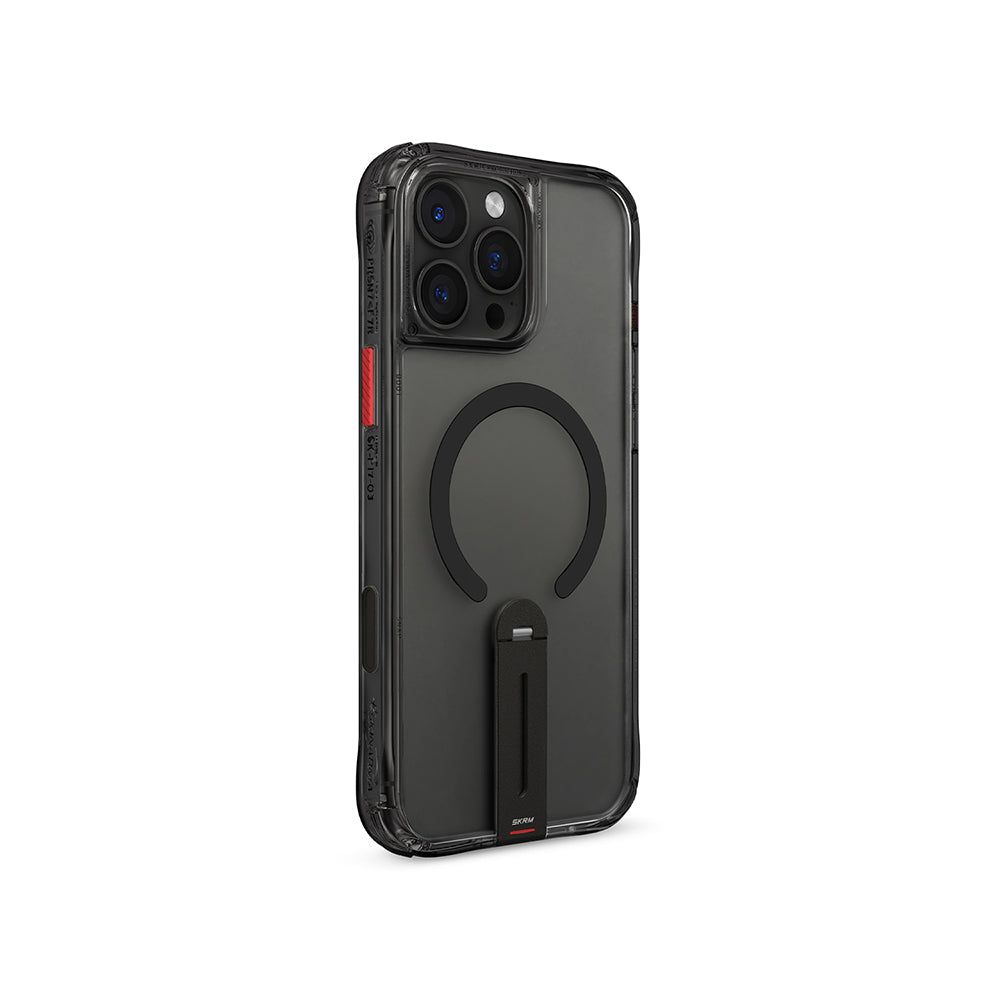Apple iPhone 16 Pro Max Kılıf M-safe Şarj Özellikli 360 Derece Dönebilen Standlı Skinarma Helix Kapak Titanyum