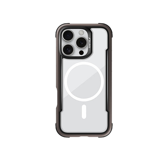Apple iPhone 16 Pro Max Kılıf M-safe Şarj Özellikli Airbagli Raptic Shield Serisi Şeffaf Arka Yüzey Kapak Kahverengi