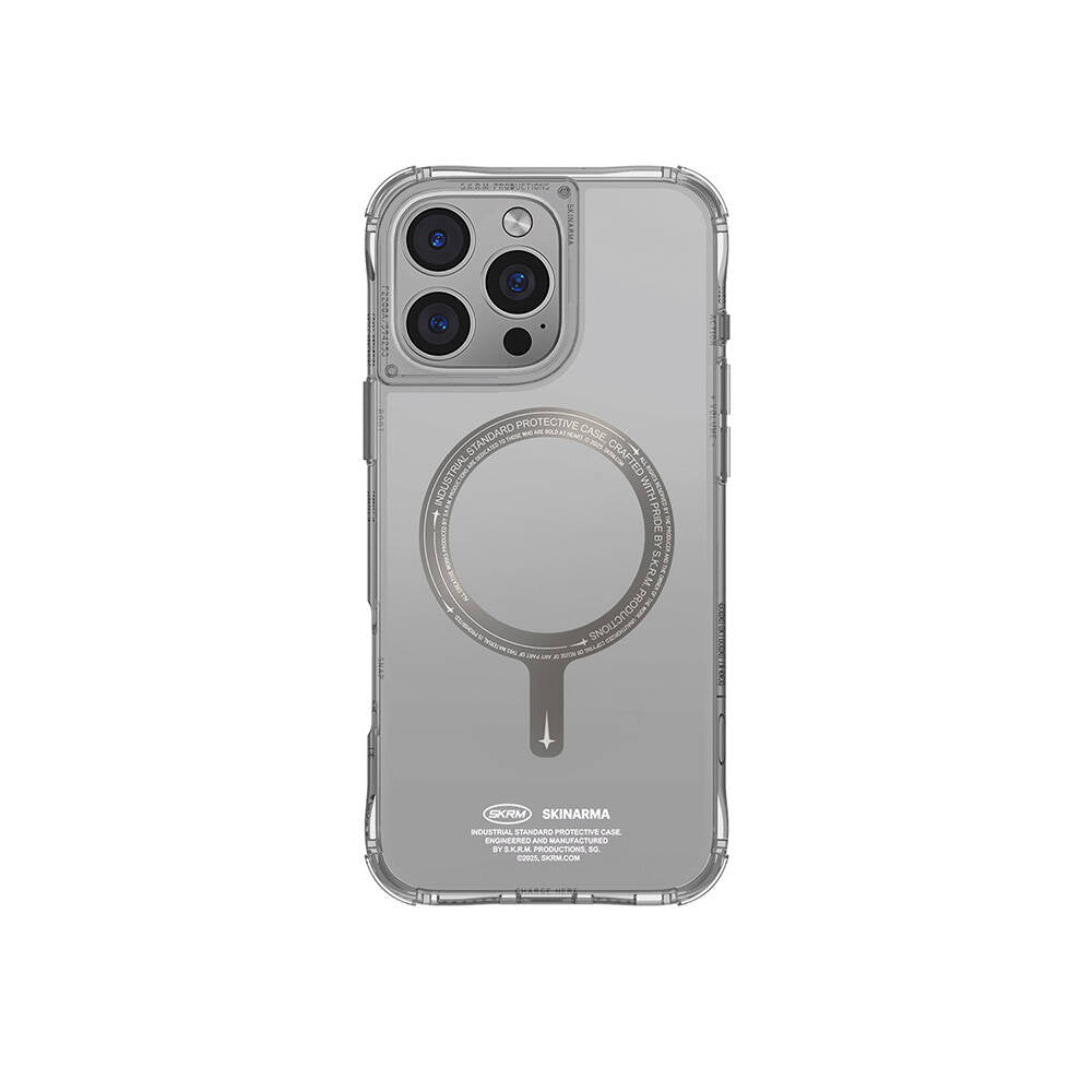 Apple iPhone 16 Pro Max Kılıf M-safe Şarj Özellikli Airbagli Şeffaf SkinArma Saido Prime Kapak Gold