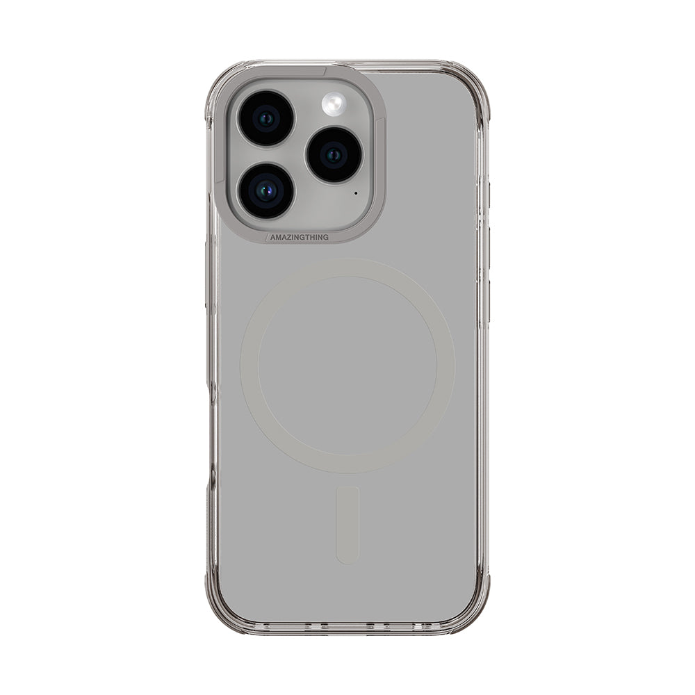 Apple iPhone 16 Pro Max Kılıf M-safe Şarj Özellikli Amazingthing Omni Serisi Kapak Gri