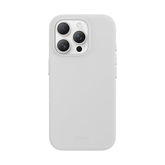 Apple iPhone 16 Pro Max Kılıf M-safe Şarj Özellikli Çizilmeye Dayanıklı Benks VitaPro Serisi PU Deri Kapak Gri
