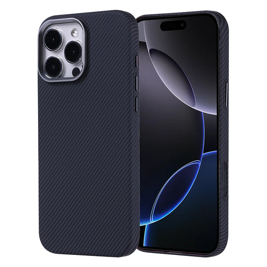 Apple iPhone 16 Pro Max Kılıf M-safe Şarj Özellikli Karbon Fiber Görünümlü Zore Nekst Kapak