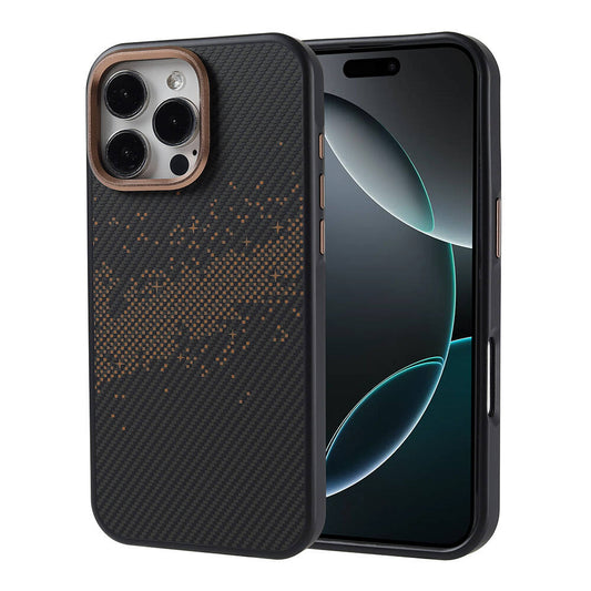 Apple iPhone 16 Pro Max Kılıf M-safe Şarj Özellikli Karbon Fiber Tasarımlı Zore Vave Kapak