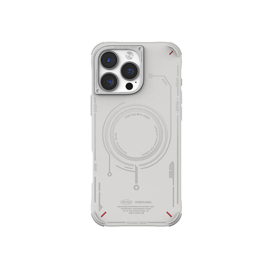 Apple iPhone 16 Pro Max Kılıf M-safe Şarj Özellikli Metal Kamera Çerçeveli Skinarma Mecha Serisi Kapak Siyah