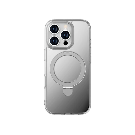 Apple iPhone 16 Pro Max Kılıf M-safe Şarj Özellikli Raptic Air Stand Serisi Aynalı Arka Yüzey Standlı Kapak Gri