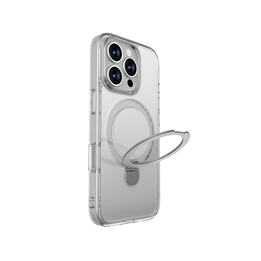 Apple iPhone 16 Pro Max Kılıf M-safe Şarj Özellikli Raptic Air Stand Serisi Buzlu Transparan Tasarımlı Standlı Kapak Şeffaf