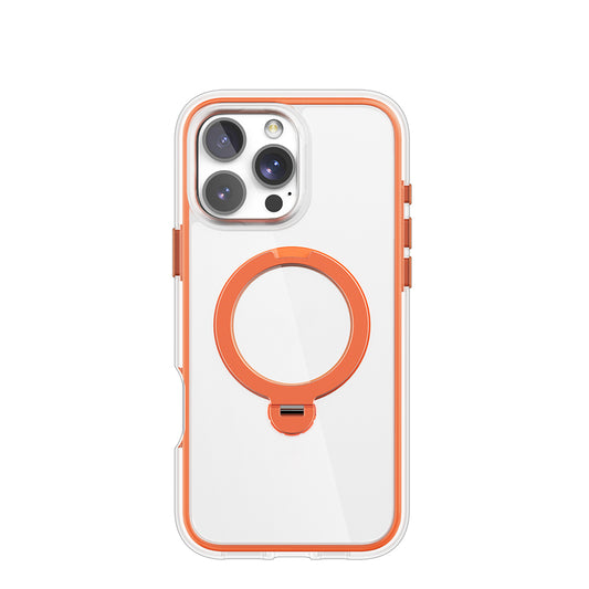 Apple iPhone 16 Pro Max Kılıf M-safe Şarj Özellikli Raptic AirJoy Serisi 360 Derece Dönebilen Standlı Kapak Siyah-Gri