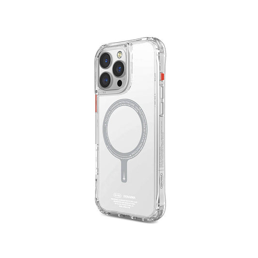 Apple iPhone 16 Pro Max Kılıf M-safe Şarj Özellikli Şeffaf Airbag Tasarımlı Skinarma Saido Kapak Şeffaf