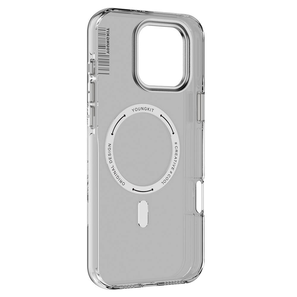 Apple iPhone 16 Pro Max Kılıf M-safe Şarj Özellikli Şeffaf Youngkit Crystal Shield Serisi Kapak Gold