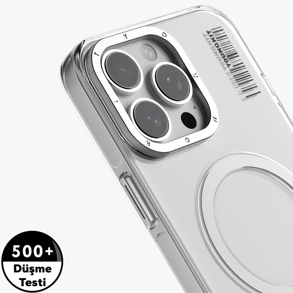 Apple iPhone 16 Pro Max Kılıf M-safe Şarj Özellikli Şeffaf Youngkit Crystal Shield Serisi Kapak Siyah