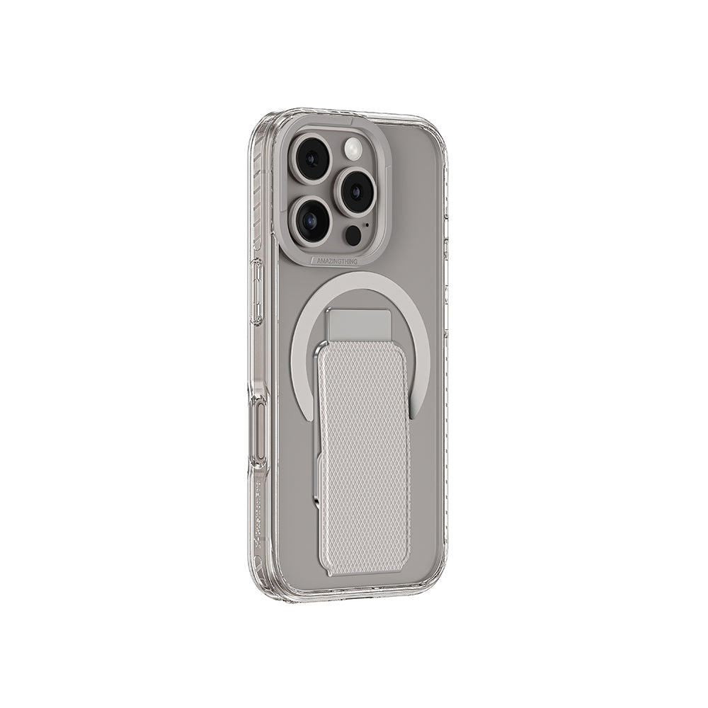 Apple iPhone 16 Pro Max Kılıf M-safe Şarj Özellikli Standlı Amazingthing Titan Pro Plus Kapak Rose Gold