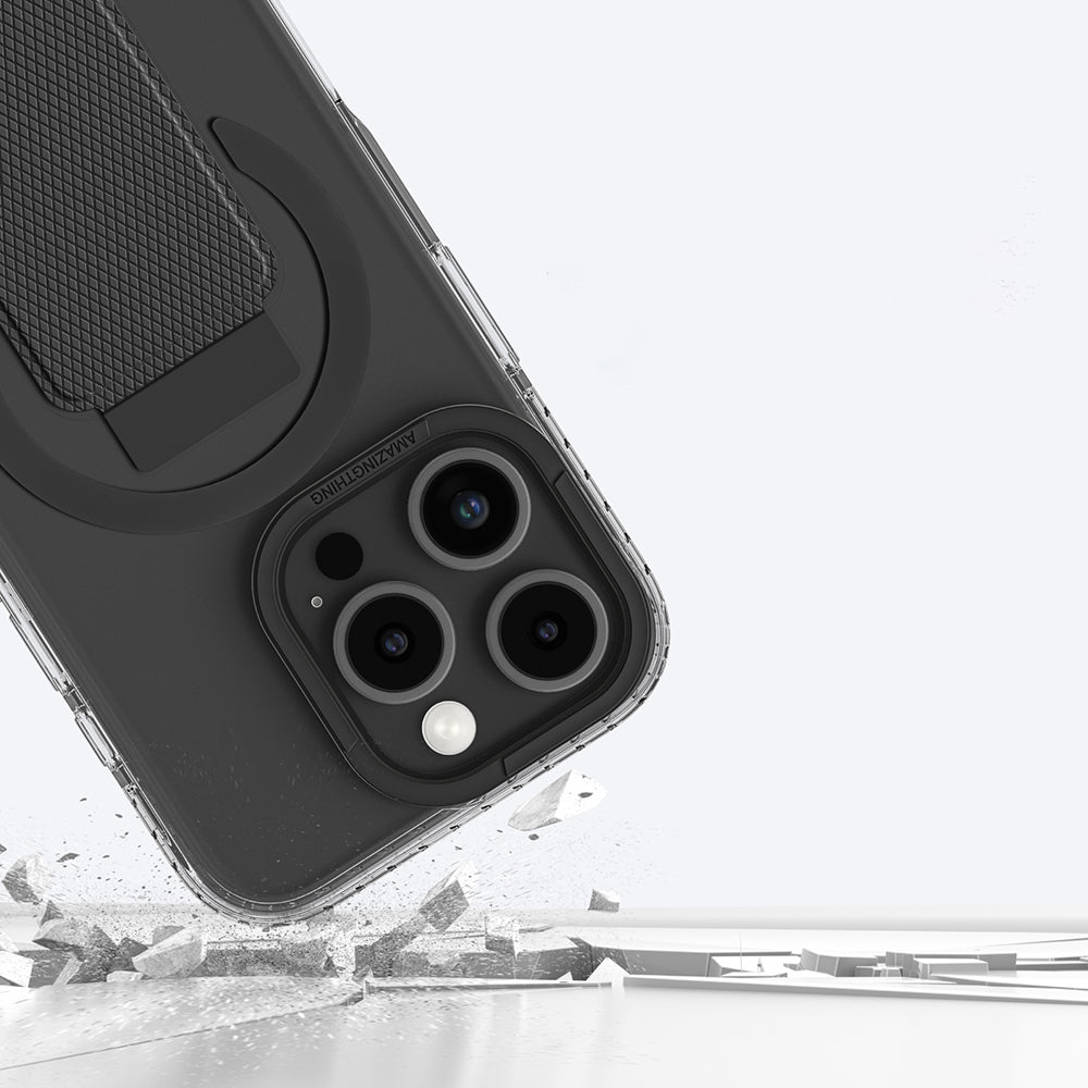 Apple iPhone 16 Pro Max Kılıf M-safe Şarj Özellikli Standlı Amazingthing Titan Pro Plus Kapak Rose Gold