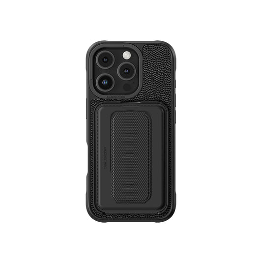 Apple iPhone 16 Pro Max Kılıf M-safe Şarj Özellikli Standlı Kartlıklı Set Amazingthing Glamour Luxe Serisi Kapak Siyah