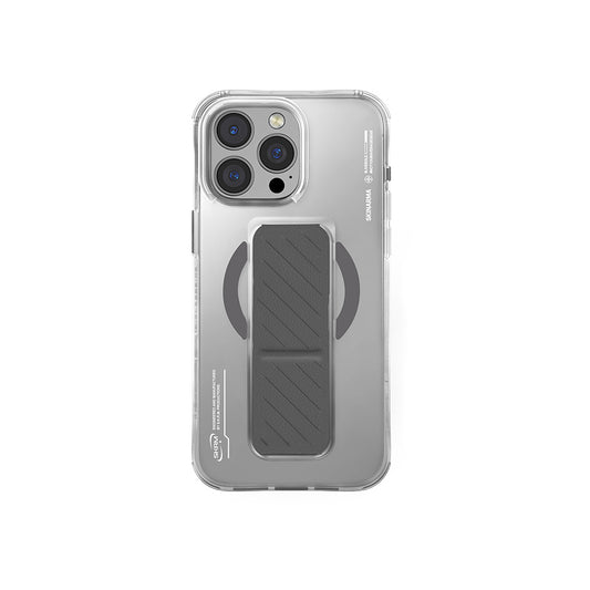 Apple iPhone 16 Pro Max Kılıf M-safe Şarj Özellikli Teknoloji Desenli Standlı Skinarma Axon Kapak Titanyum