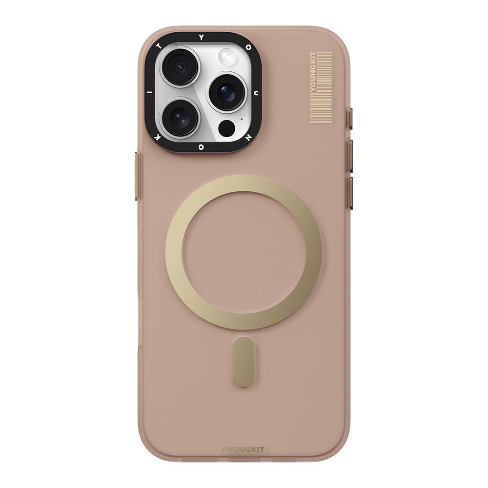 Apple iPhone 16 Pro Max Kılıf M-safe Şarj Özellikli Youngkit Hidden Sand Serisi Kapak Siyah