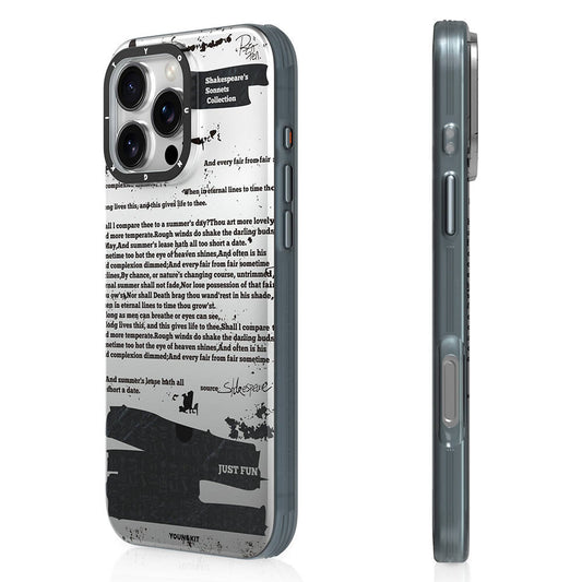 Apple iPhone 16 Pro Max Kılıf M-safe Şarj Özellikli Youngkit Literary Serisi Shakespeare Kapak