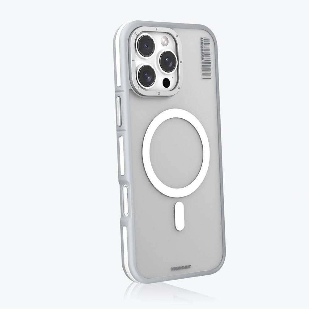 Apple iPhone 16 Pro Max Kılıf M-safe Şarj Özellikli Youngkit Rock Sand Serisi Kapak Mavi