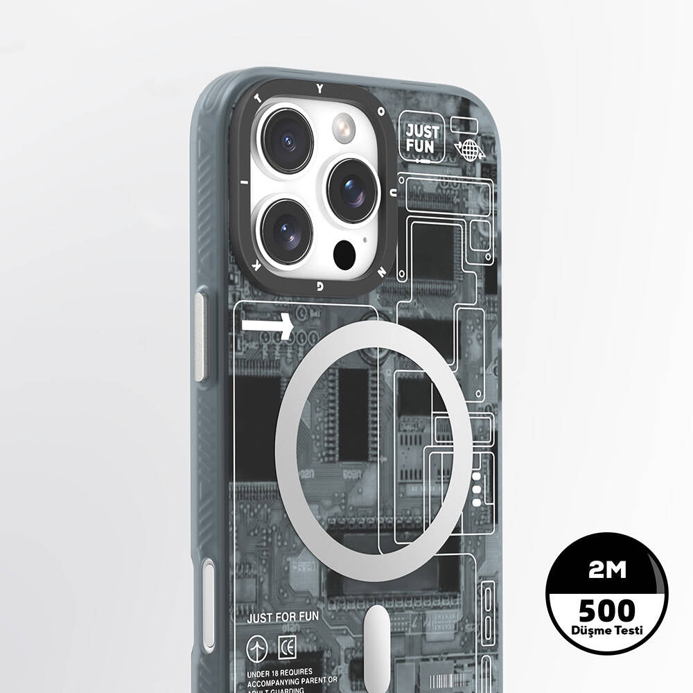 Apple iPhone 16 Pro Max Kılıf M-safe Şarj Özellikli Youngkit Technology Serisi Kapak Desert Gold