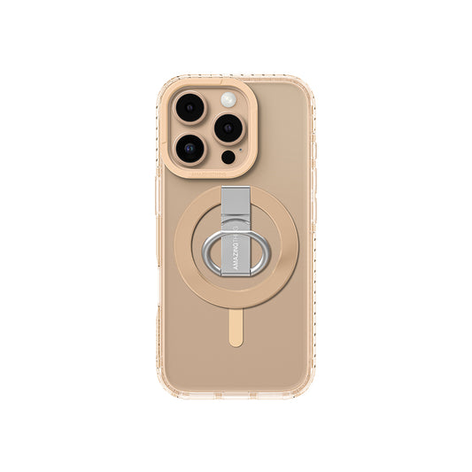 Apple iPhone 16 Pro Max Kılıf M-safe Şarj Özellikli Yüzük Standlı Amazingthing Titan Pro Serisi Kapak Rose Gold
