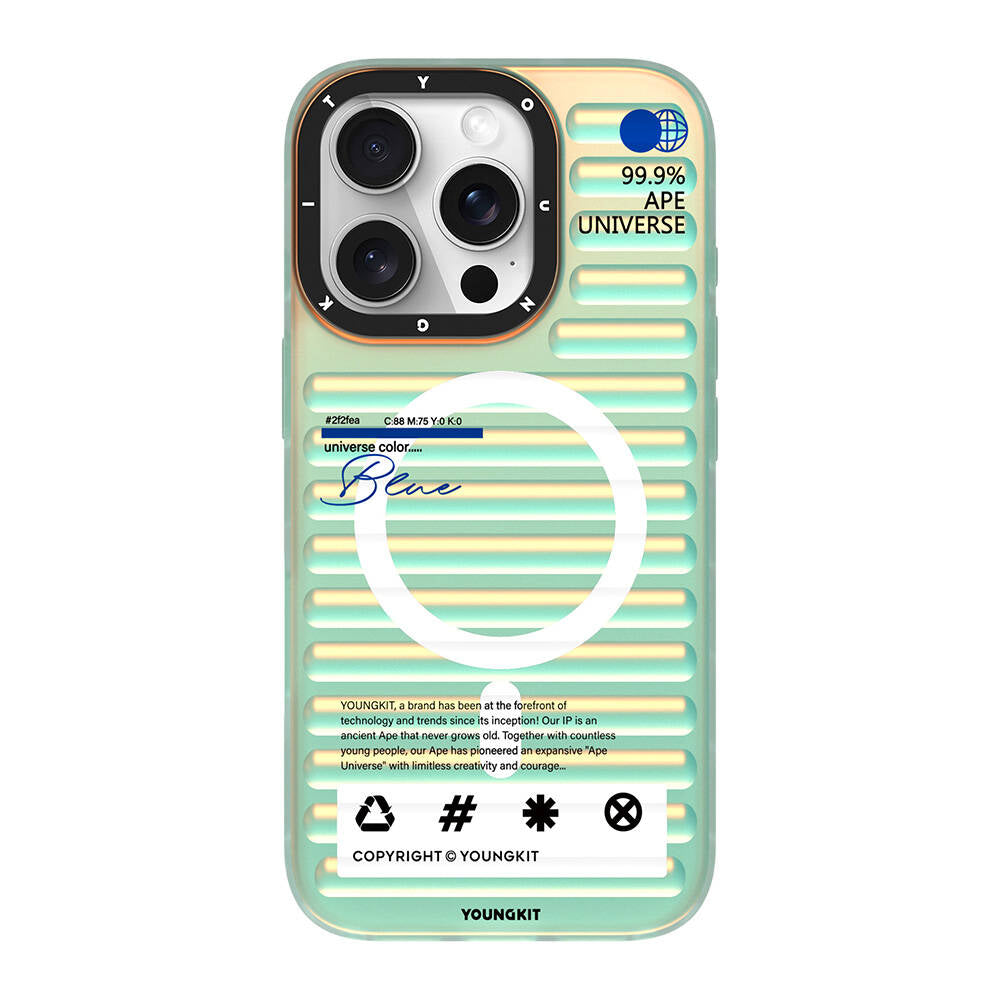 Apple iPhone 16 Pro Max M-safe Şarj Özellikli Youngkit Chameleon Serisi Kapak Mavi