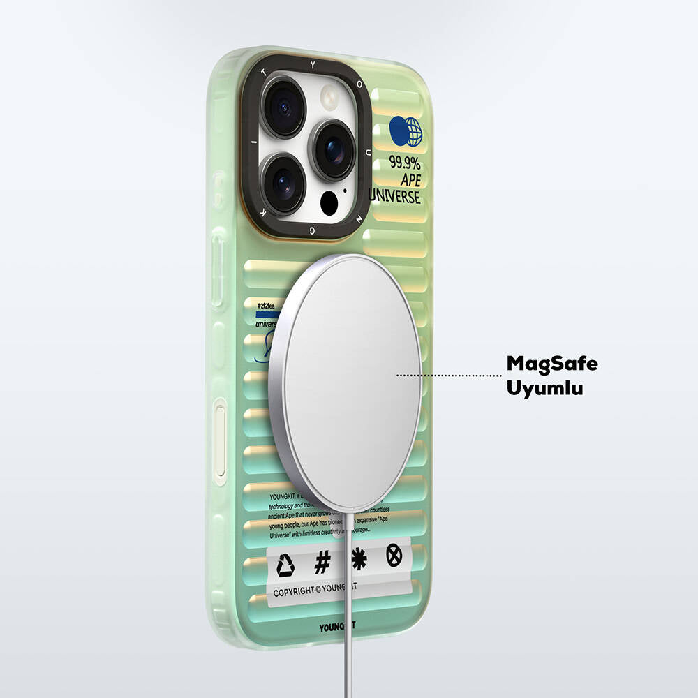 Apple iPhone 16 Pro Max M-safe Şarj Özellikli Youngkit Chameleon Serisi Kapak Mavi