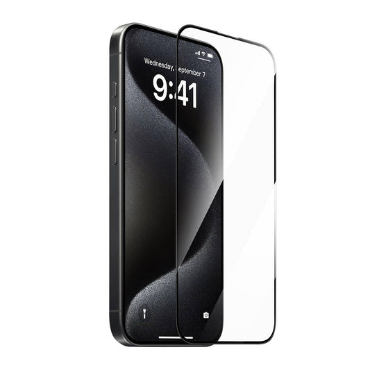 Apple iPhone 16E Wiwu GT-008 Polimer Oleofobik Kaplama Şeffaf Pürüzsüz Temperli Cam Ekran Koruyucu 10'lu Paket Siyah