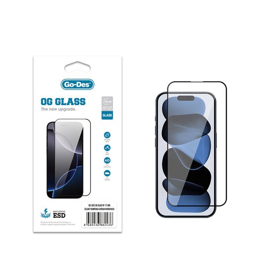 Apple iPhone 17 Air Go Des OG Glass Antistatik Temperli Cam Ekran Koruyucu Şeffaf