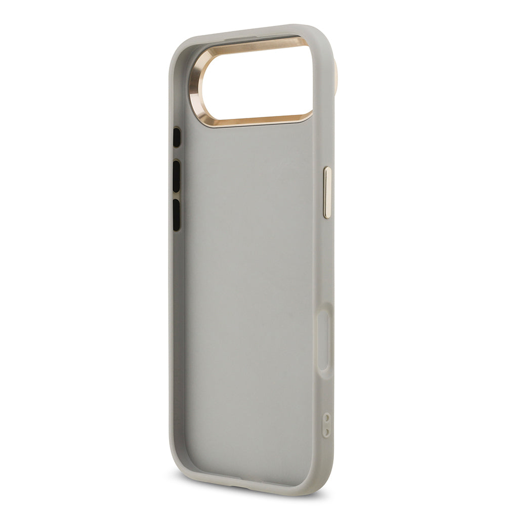 Apple iPhone 17 Air Kılıf Guess Orjinal Lisanslı 4G Büyük Metal Kamera Çerçeveli ve Logolu Glitter Kapak Gri