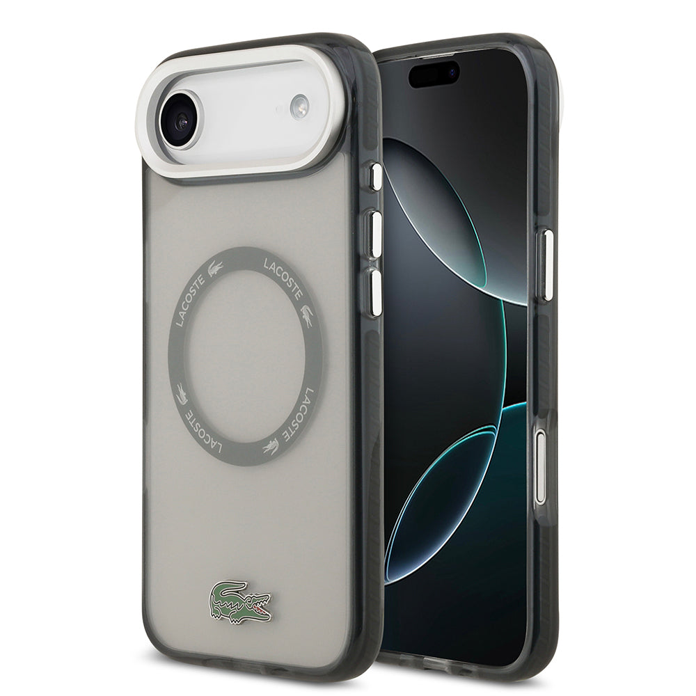 Apple iPhone 17 Air Kılıf Lacoste Orjinal Lisanslı M-safe Şarj Özellikli İkonik Timsah Logolu Buzlu Kapak