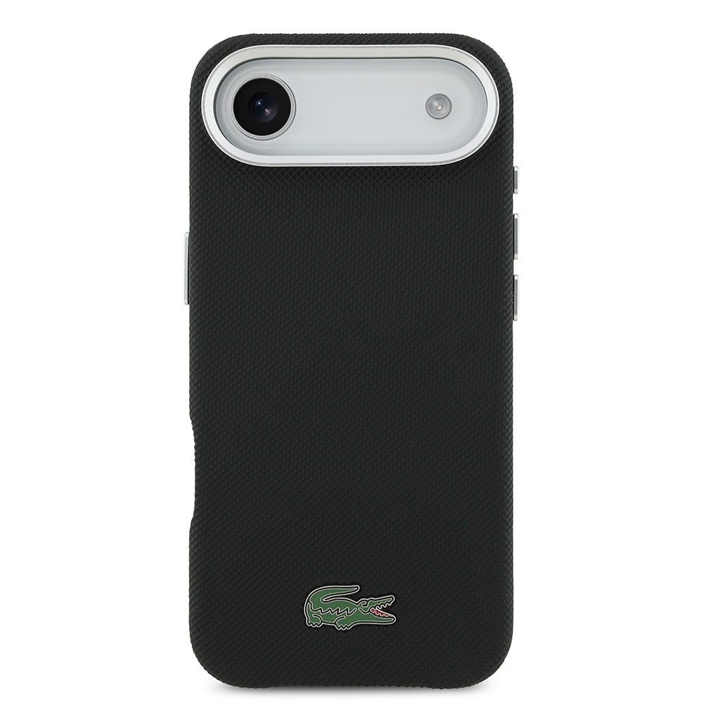 Apple iPhone 17 Air Kılıf Lacoste Orjinal Lisanslı M-Safe Şarj Özellikli PVC Pike Desenli Arka Yüzey İkonik Timsah Dokuma Logolu Kapak