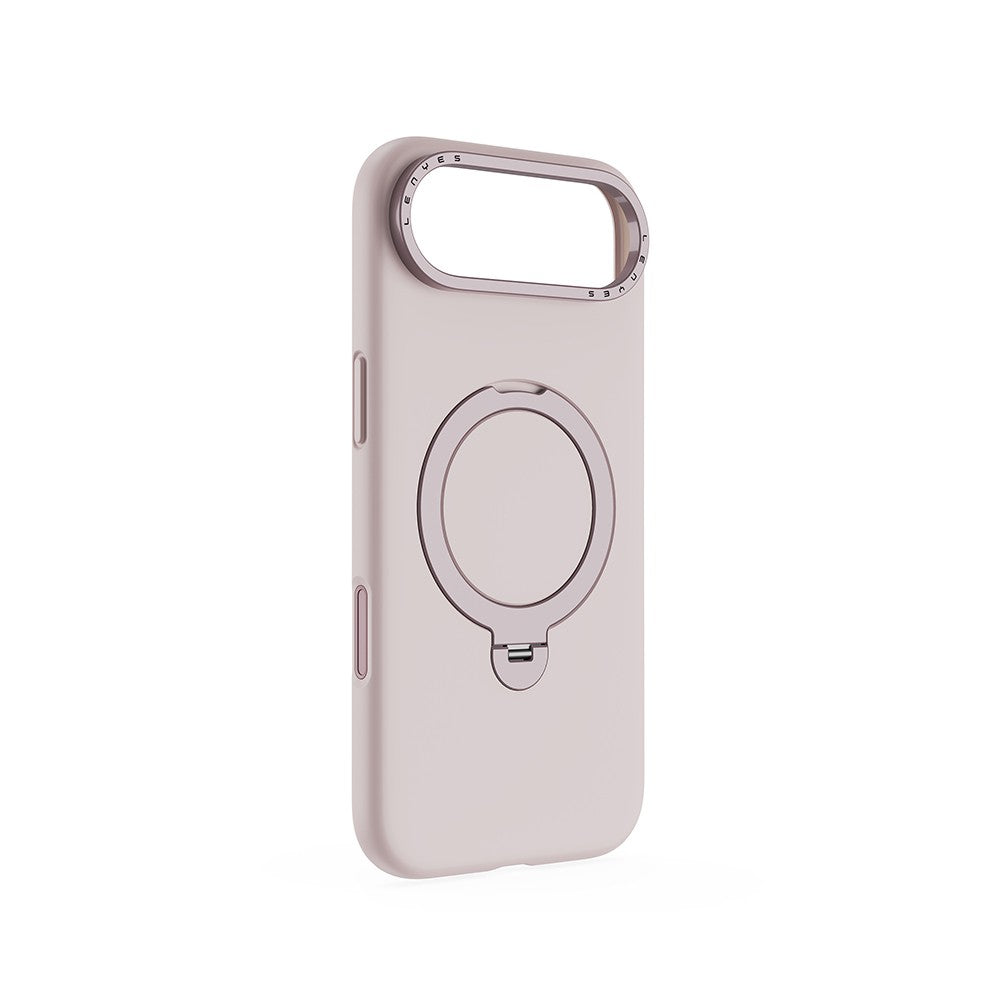 Apple iPhone 17 Air Kılıf M-safe Şarj Özellikli Metal Standlı Sıvı Silikon Lenyes CK223 Kapak
