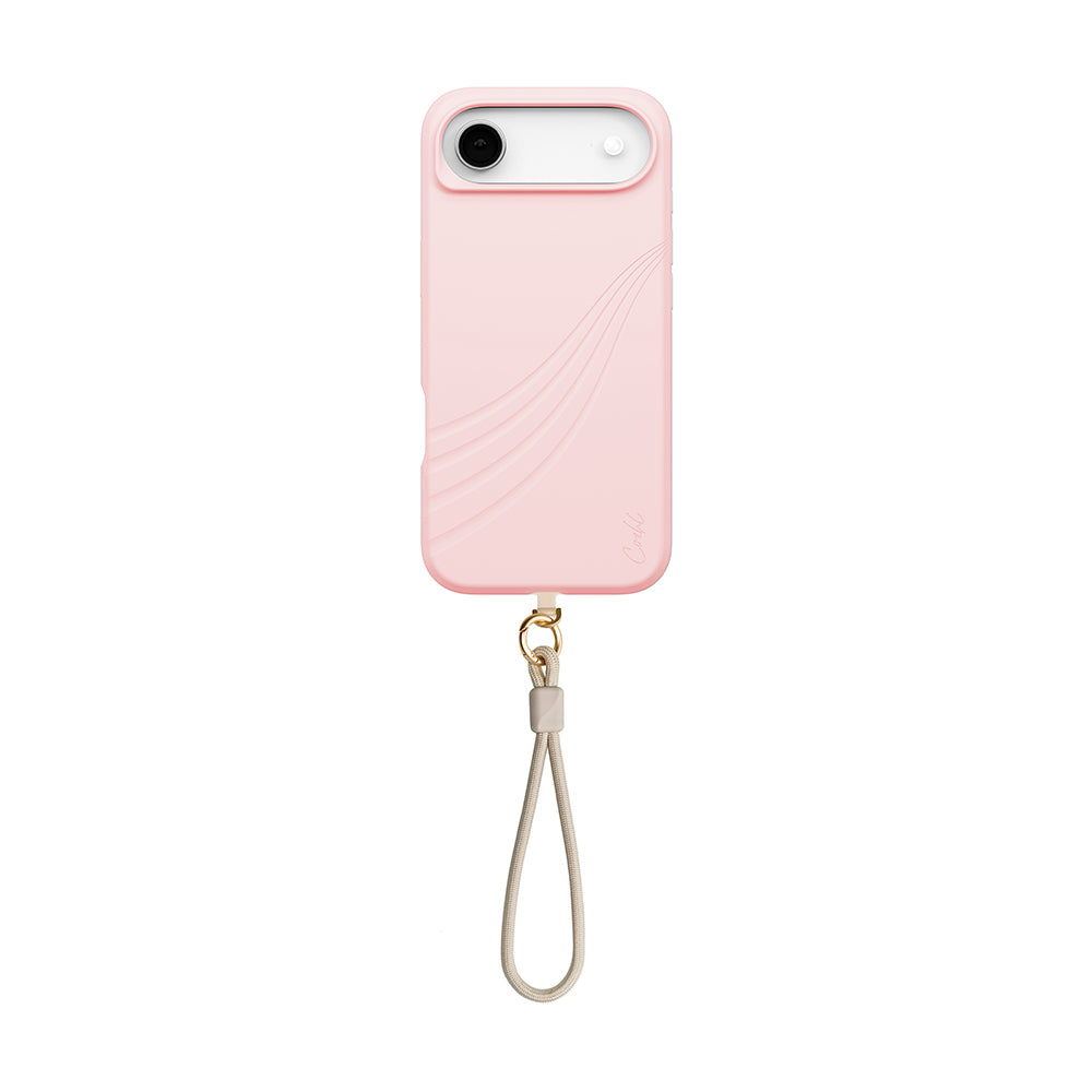 Apple iPhone 17 Air Kılıf M-safe Şarj Özellikli Soft Arka Yüzey Askı İpli Coehl Serina Kapak Pembe