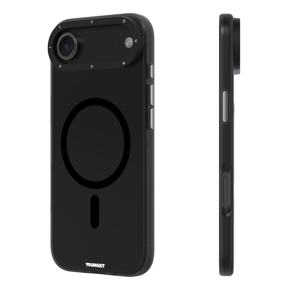 Apple iPhone 17 Air Kılıf M-safe Şarj Özellikli Youngkit Hidden Sand Serisi Kapak Turuncu