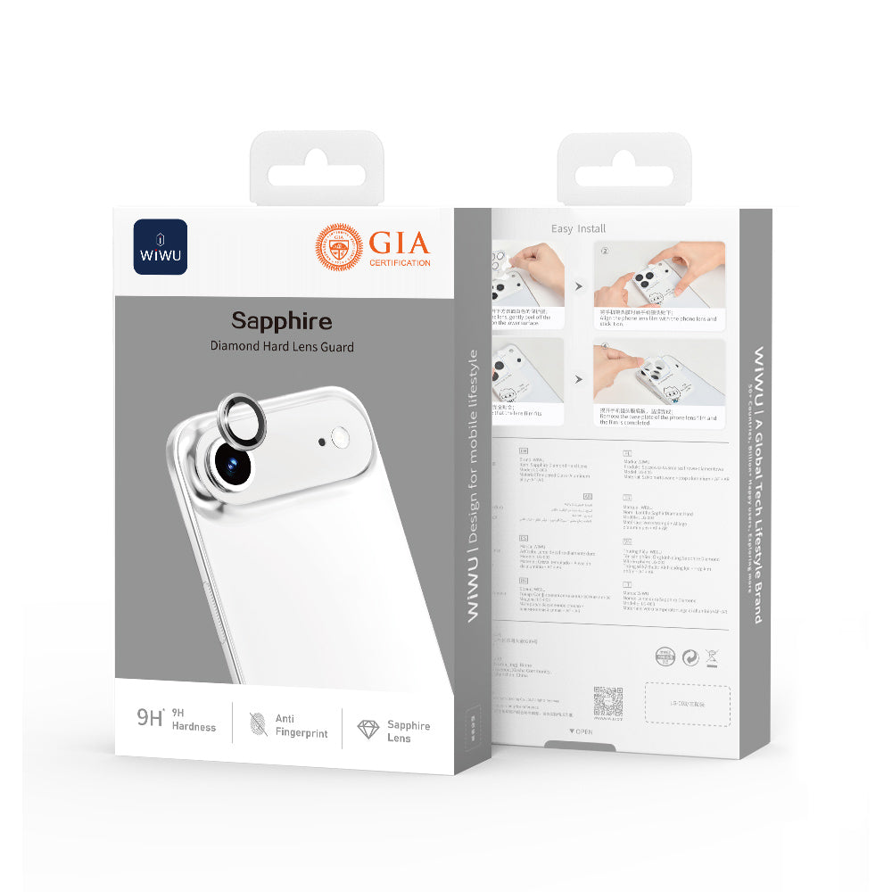 Apple iPhone 17 Air Wiwu LG-003 Lens Guard Çizilmeye Karşı Dayanıklı Safir Kamera Lens Koruyucu Gümüş