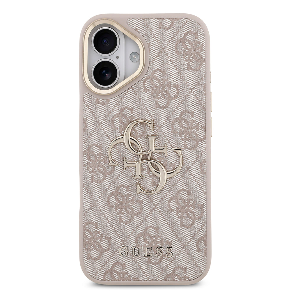 Apple iPhone 17 Kılıf Guess Orjinal Lisanslı 4G Büyük Metal Logolu Kalın Askılı Kapak Pembe