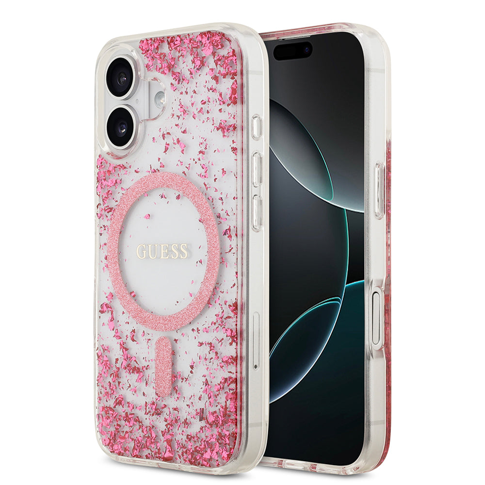 Apple iPhone 17 Kılıf Guess Orjinal Lisanslı M-safe Şarj Özellikli Transparan Resin Bottom Kapak