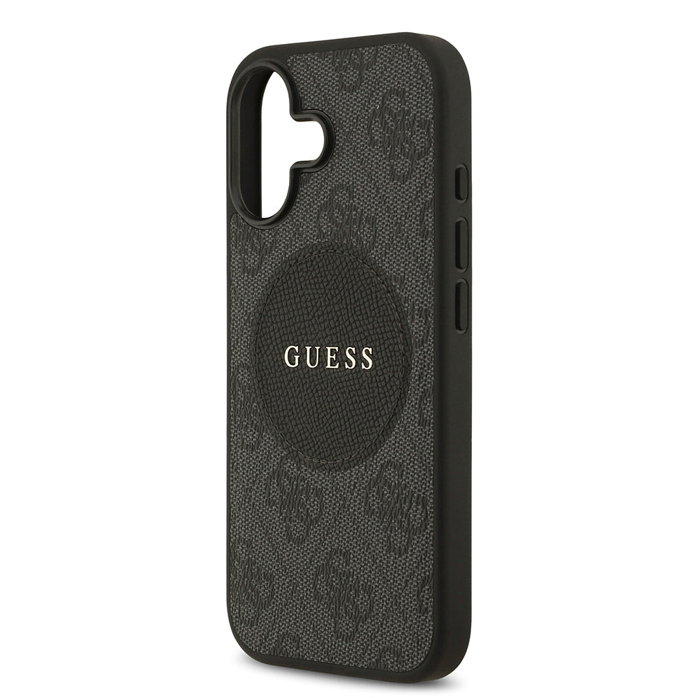 Apple iPhone 17 Kılıf Guess Orjinal Lisanslı M-safe Şarj Özellikli Yazı Logolu Circle Classic Kapak Pembe