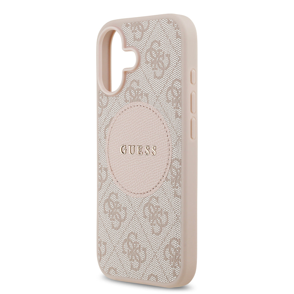 Apple iPhone 17 Kılıf Guess Orjinal Lisanslı M-safe Şarj Özellikli Yazı Logolu Circle Classic Kapak Siyah
