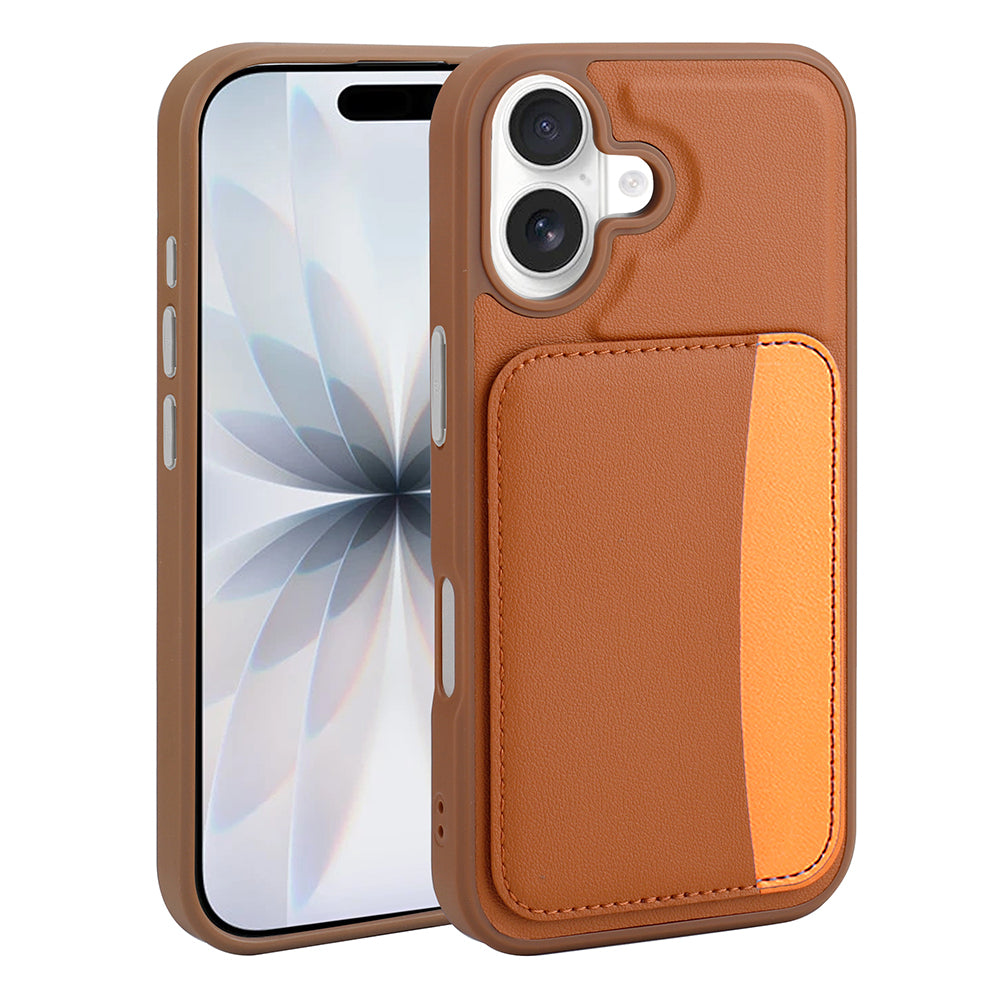 Apple iPhone 17 Kılıf Kartlıklı Zore X-Kart Silikon Kapak Turuncu