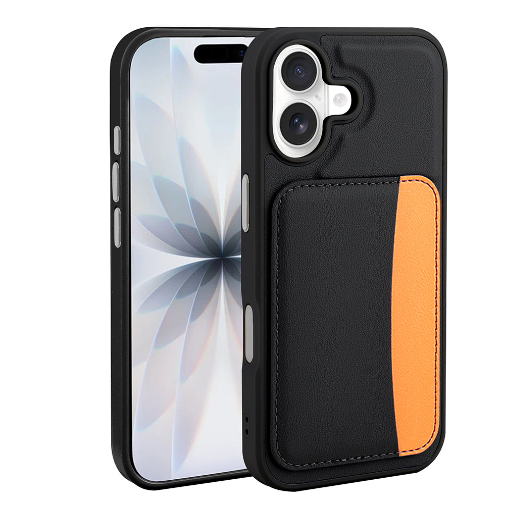 Apple iPhone 17 Kılıf Kartlıklı Zore X-Kart Silikon Kapak Turuncu