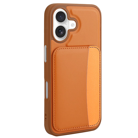 Apple iPhone 17 Kılıf Kartlıklı Zore X-Kart Silikon Kapak Turuncu