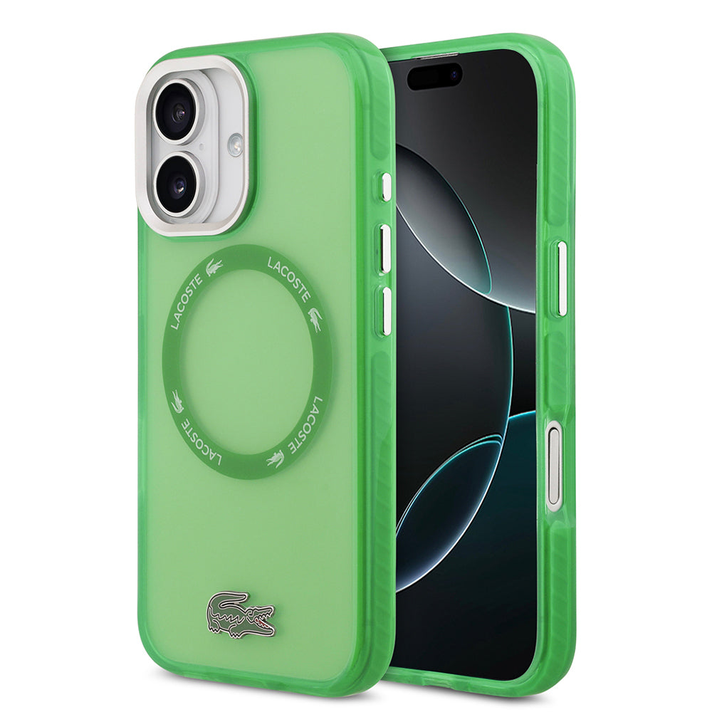Apple iPhone 17 Kılıf Lacoste Orjinal Lisanslı M-safe Şarj Özellikli İkonik Timsah Logolu Buzlu Kapak