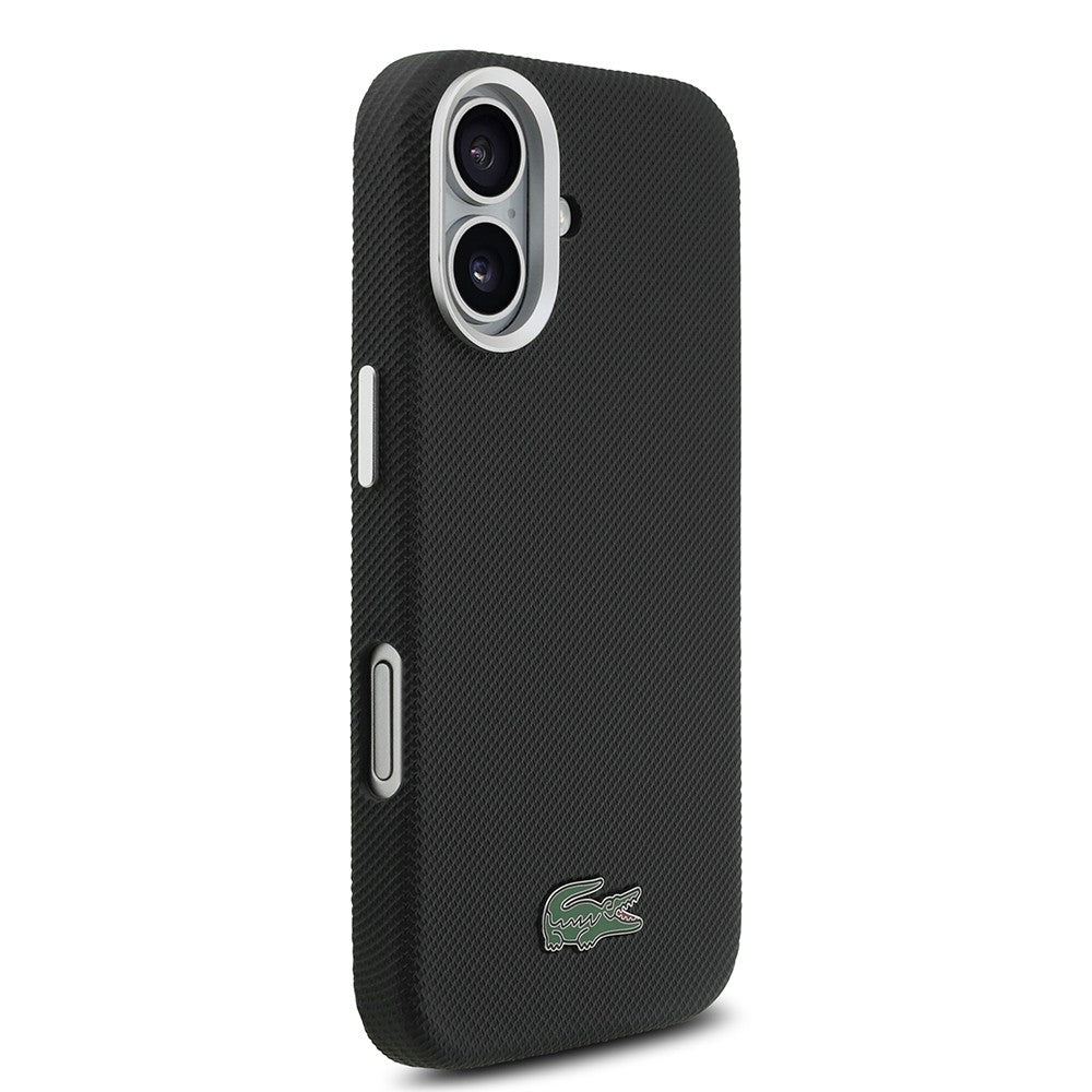 Apple iPhone 17 Kılıf Lacoste Orjinal Lisanslı M-Safe Şarj Özellikli PVC Pike Desenli Arka Yüzey İkonik Timsah Dokuma Logolu Kapak