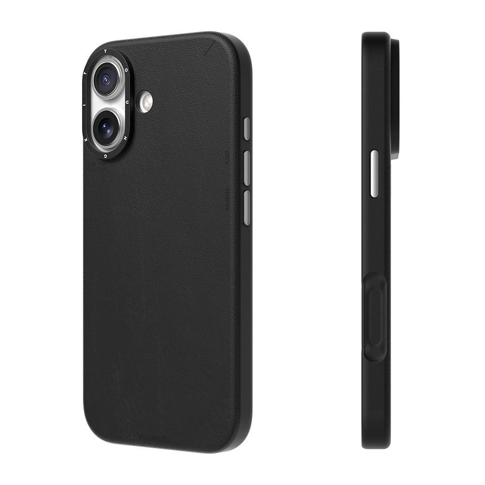 Apple iPhone 17 Kılıf M-safe Şarj Özellikli Basit Mat Deri Desenli Youngkit Tech Fashion Serisi Kapak Kahverengi