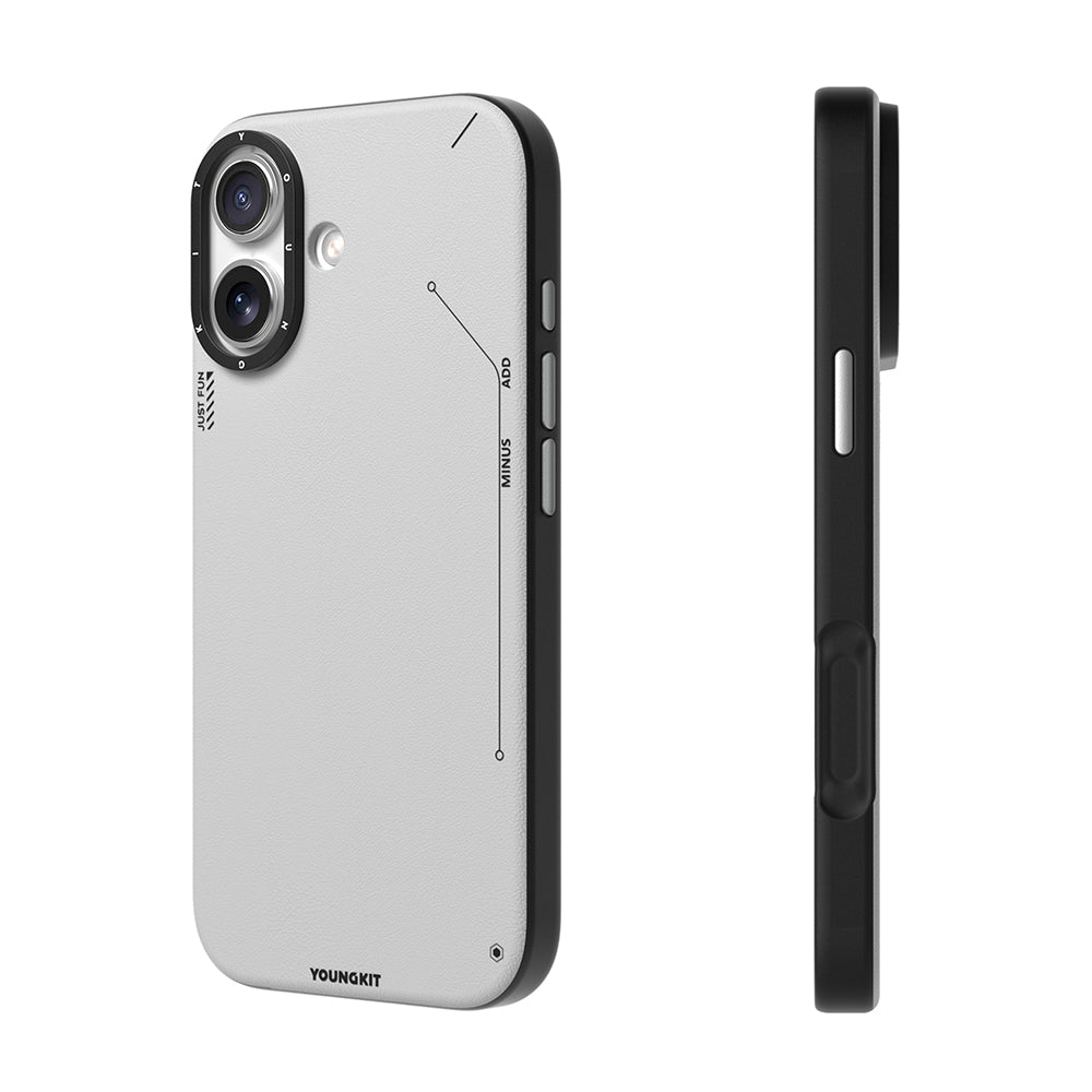 Apple iPhone 17 Kılıf M-safe Şarj Özellikli Basit Mat Deri Desenli Youngkit Tech Fashion Serisi Kapak Siyah