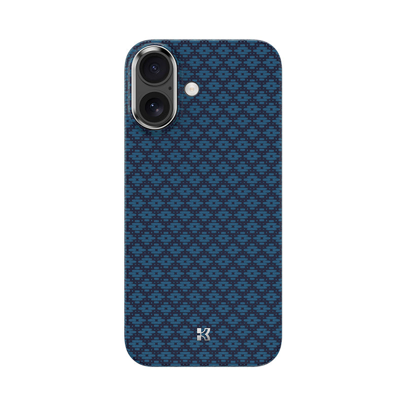 Apple iPhone 17 Kılıf M-Safe Şarj Özellikli Benks ArmorAir ArmorGrid Serisi Kevlar Kapak Mavi