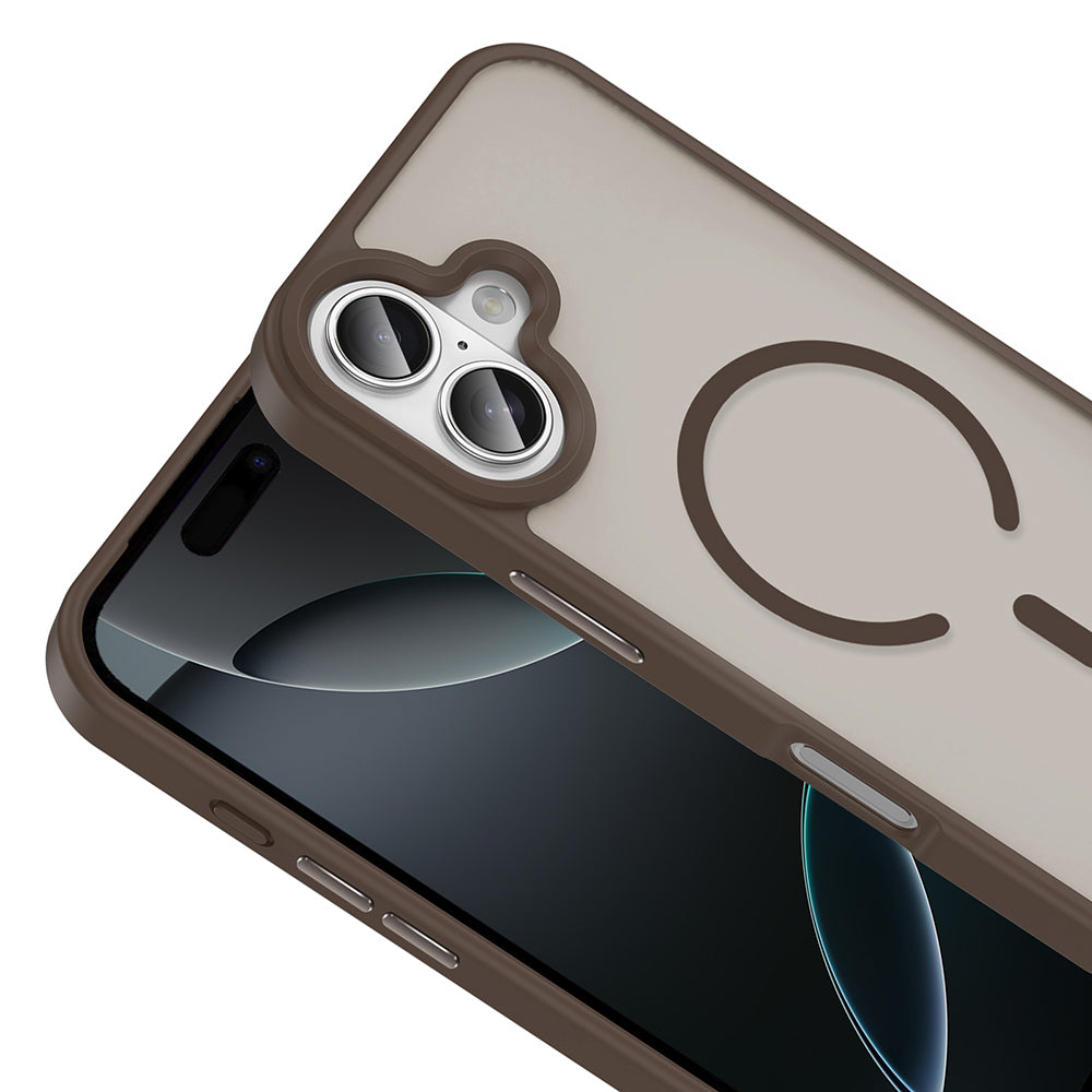 Apple iPhone 17 Kılıf M-safe Şarj Özellikli Mat Arka Yüzey Zore Sio Kapak Desert Titanyum