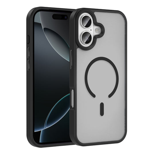 Apple iPhone 17 Kılıf M-safe Şarj Özellikli Mat Arka Yüzey Zore Sio Kapak Siyah